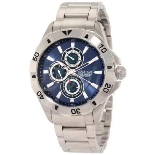 Nautica Stainless Steel Silver Bracelet Men`s Watch N17546G