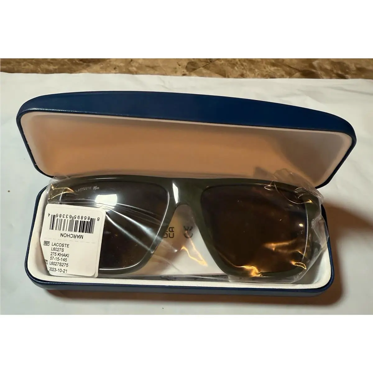 Men Lacoste L6027S 275 Khaki Full Rim Sunglasses 57-15-145