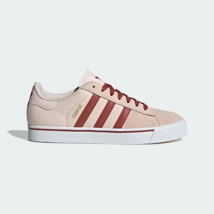Adidas Originals Campus Vulc Mens Casual Shoes JQ0050 Beige Ruby White Sz 11