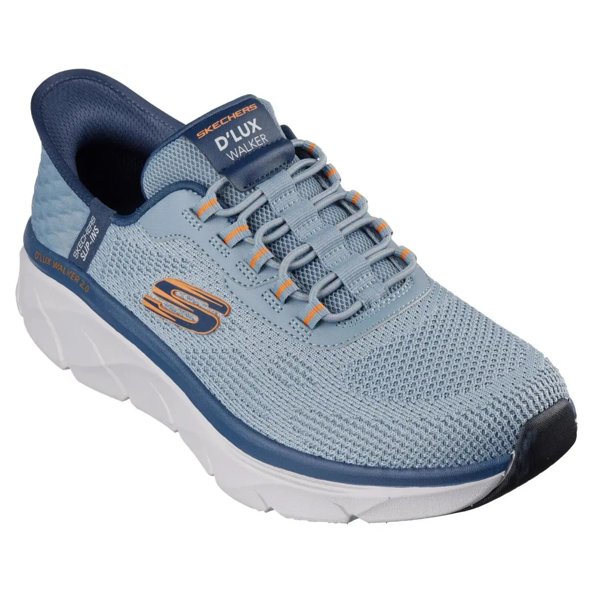 Skechers Slip Ins Shoes Men Extra Wide Soft Memory Foam Slate Dlux Walker 232446 - Slate