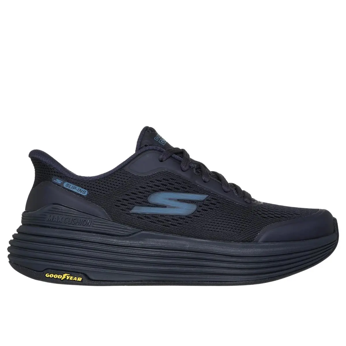 Skechers Shoes Slip Ins Women Max Cushioning Navy Sport Soft Memory Foam 129258 - Navy