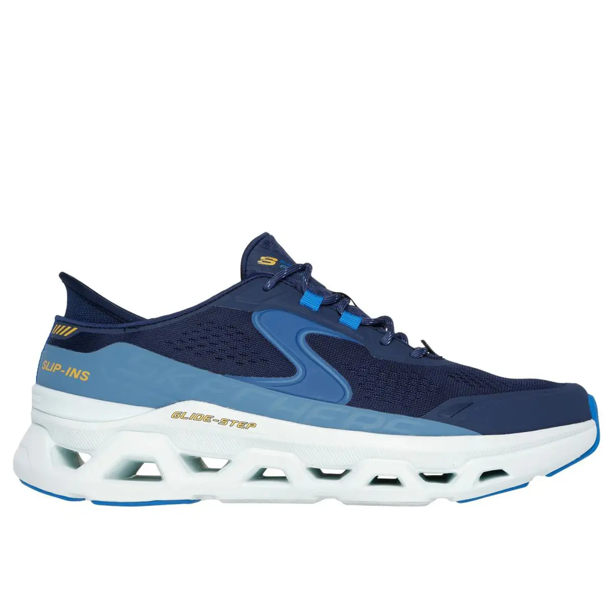 Skechers Shoes Men`s Slip Ins Navy Wide Fit Glide Step Sport Memory Foam 232921 - Navy Blue