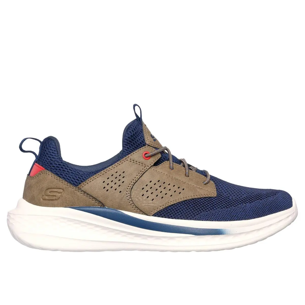 Skechers Shoes Men Navy Air Memory Foam Comfort Cushion Relaxed Fit Slade 210892