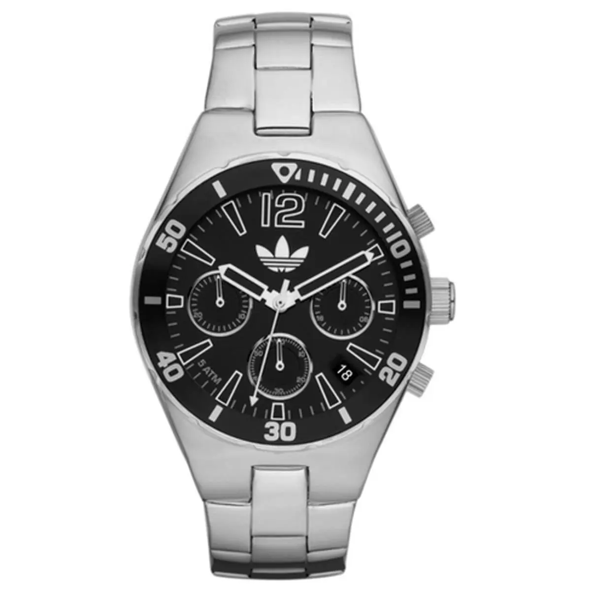 ADH2745 Women`s Analog Chronograph Watch Silver-tone Metal Bracelet by Adidas