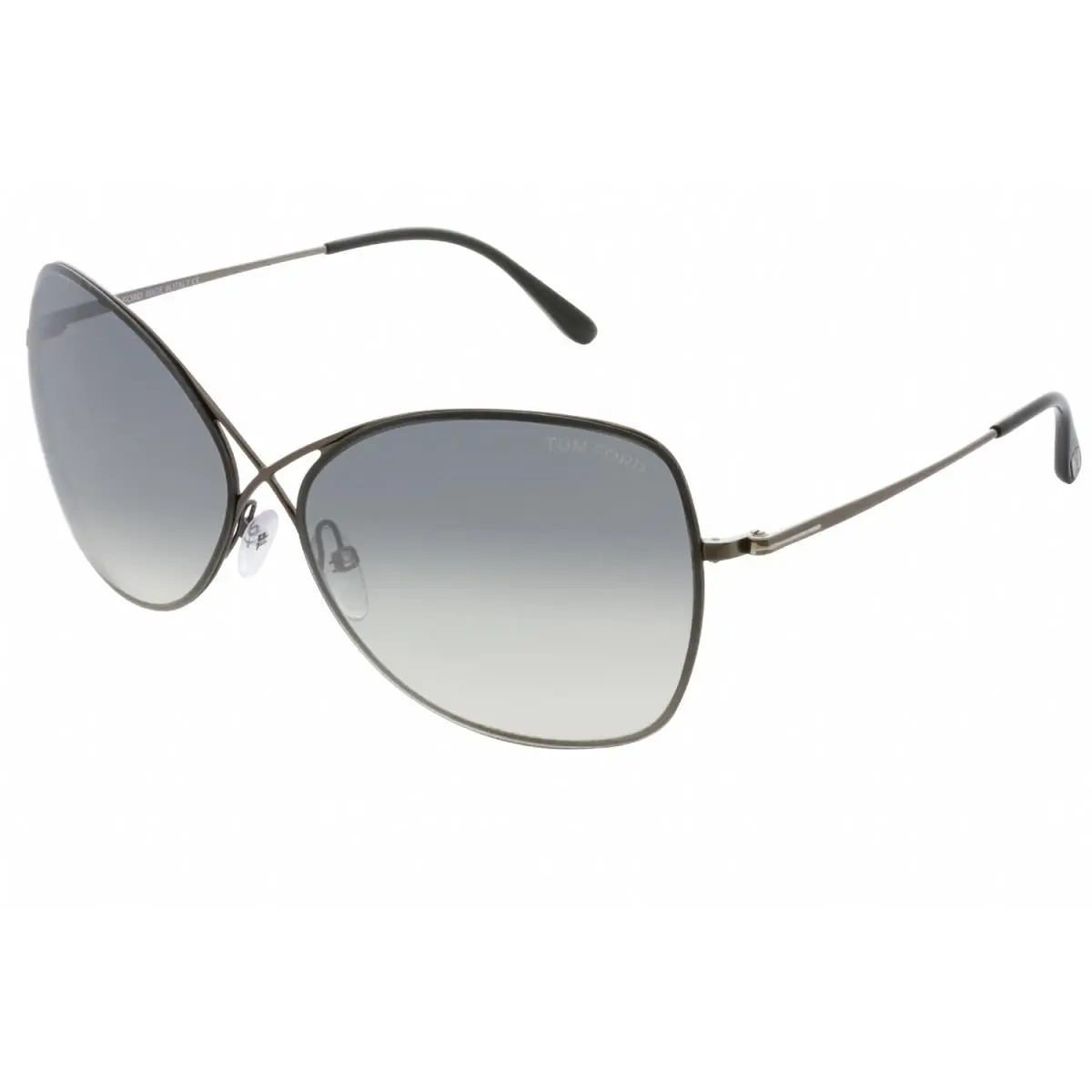 Tom Ford FT0250 08C Sunglasses Shiny Gunmetal Frame Smoke Mirror Lenses 63mm