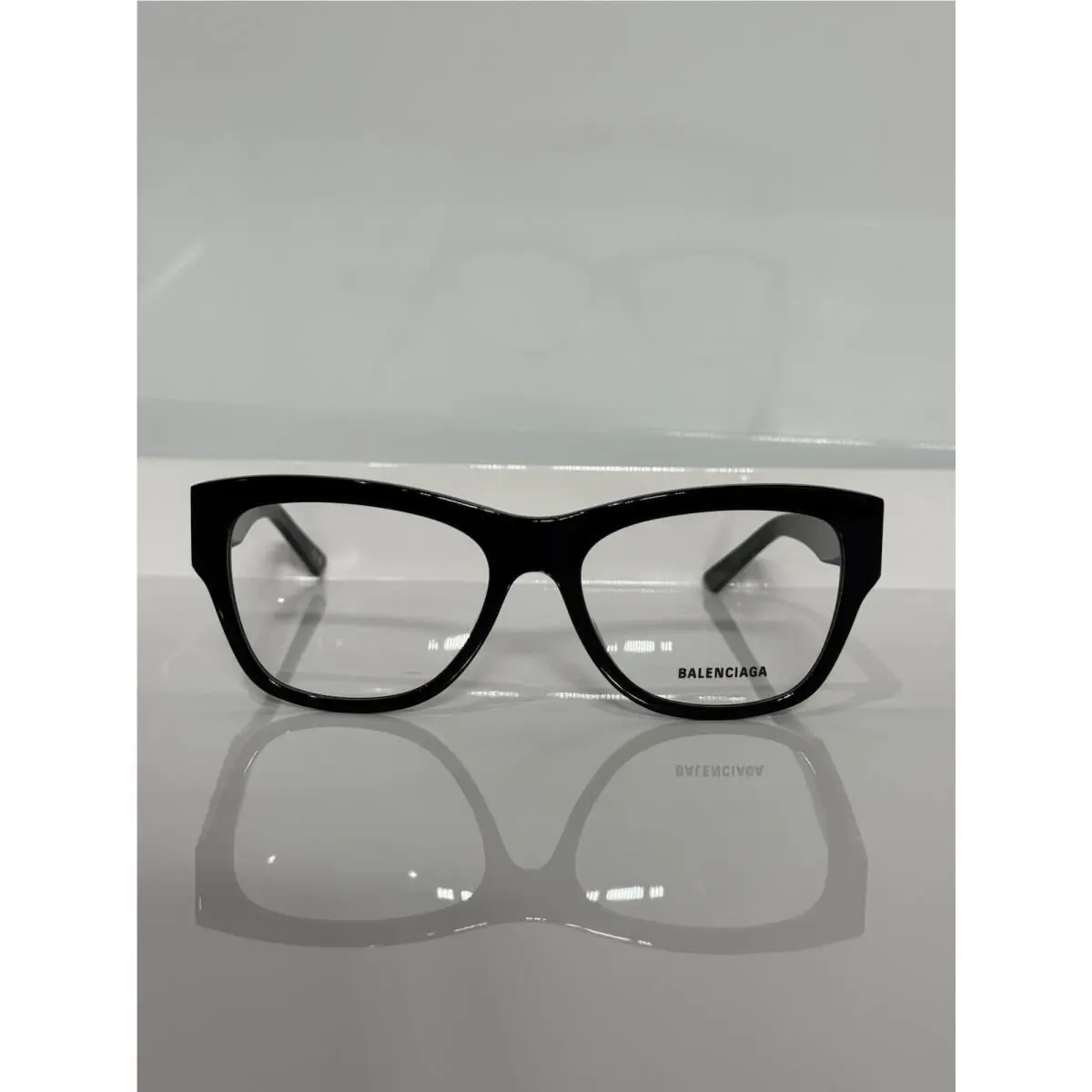 BB0309O 001 Shiny Black Bold Acetate Unisex Eyeglasses 54mm by Balenciaga