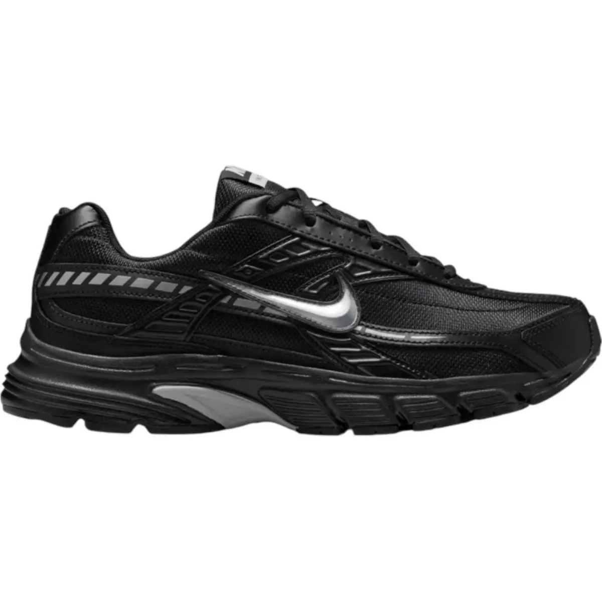 Nike Initiator Men Running Shoe Size 7-14 Colors Athletic Sneaker - Black/Metallic Silver/Black