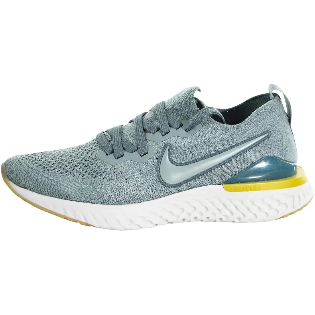 Nike Epic React Flyknit 2 Youth Size 5.0 TO 6.5 Blue Fury Running Comfort - Aviator grey, Blue Fury