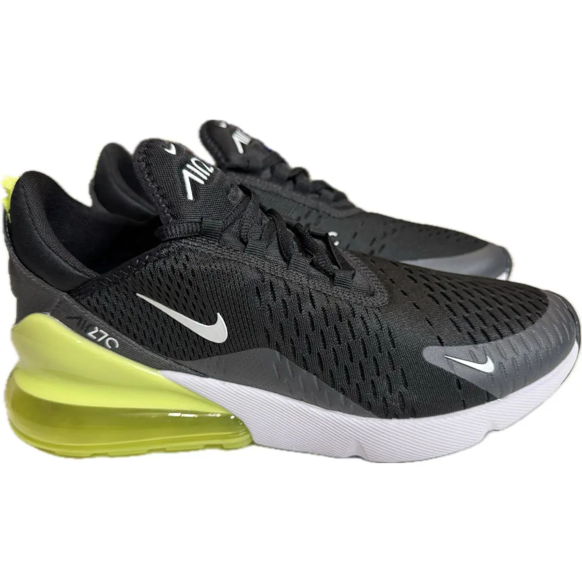 Nike Air Max 270 Men`s Black Lemon Running Shoes AH8050-703 - Black/Light Lemon-White