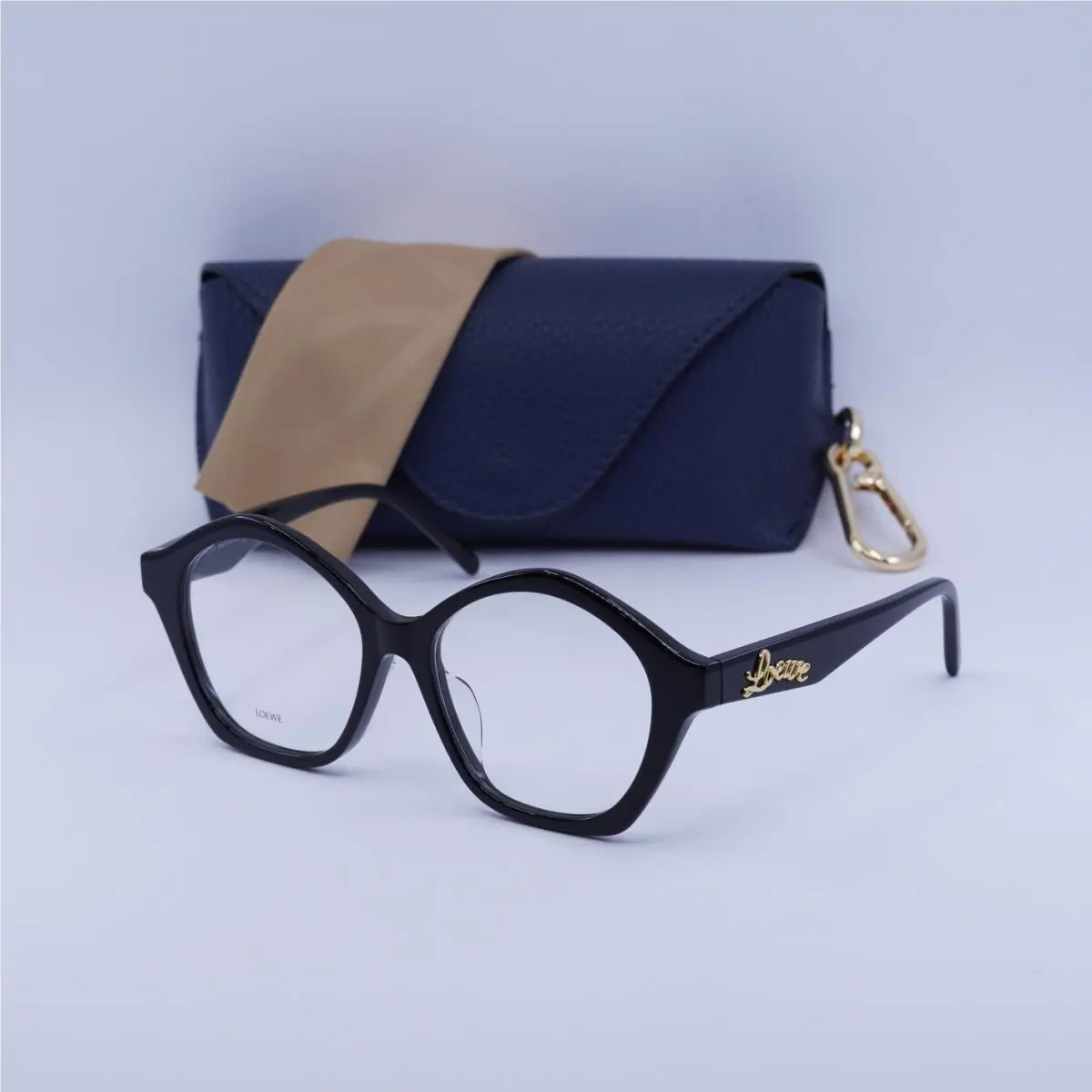LW50053F 001 Shiny Black 53mm Eyeglasses by Loewe