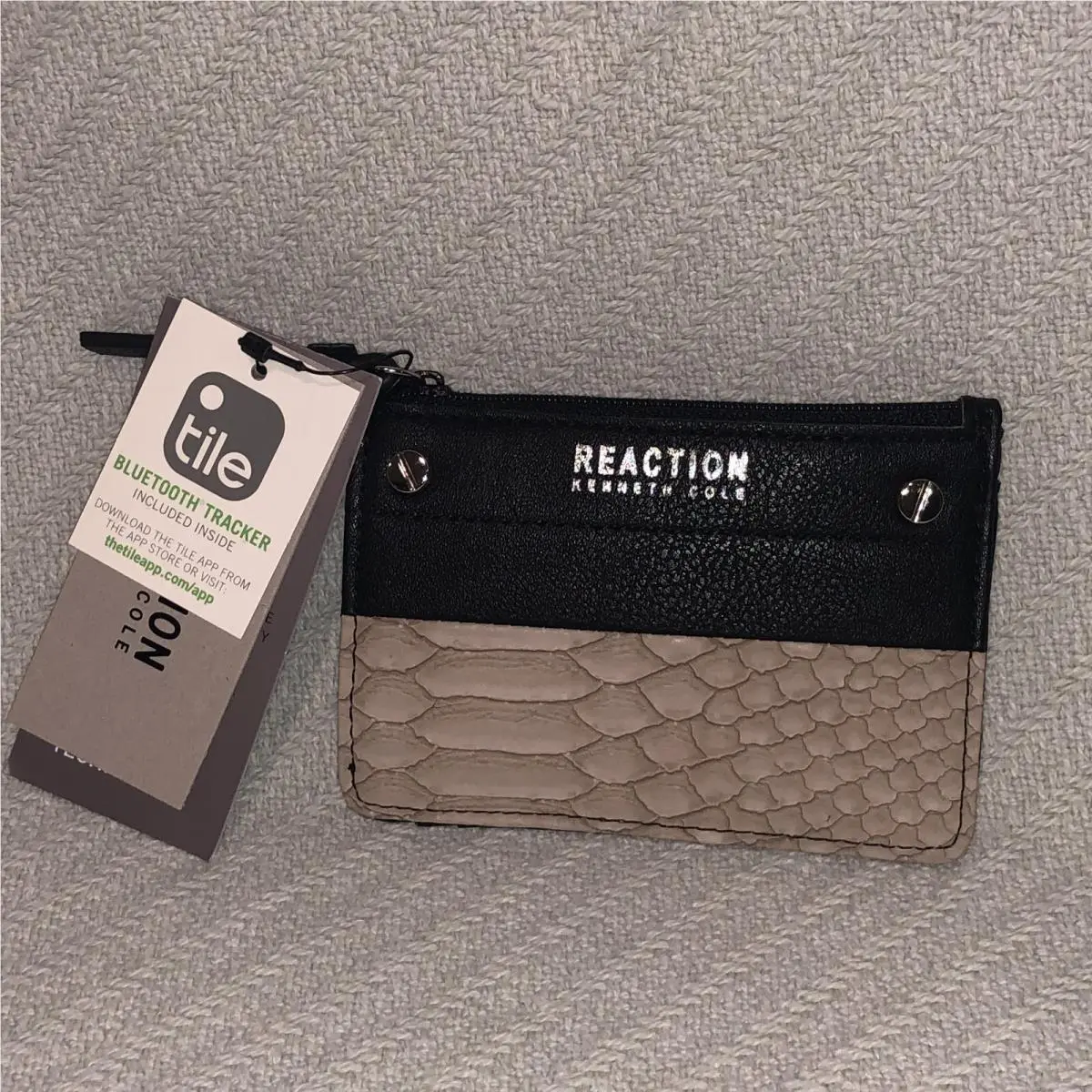 Reaction Key Coin Purse Wallet with Tile Bluetooth Tracker Mink by Kenneth Cole