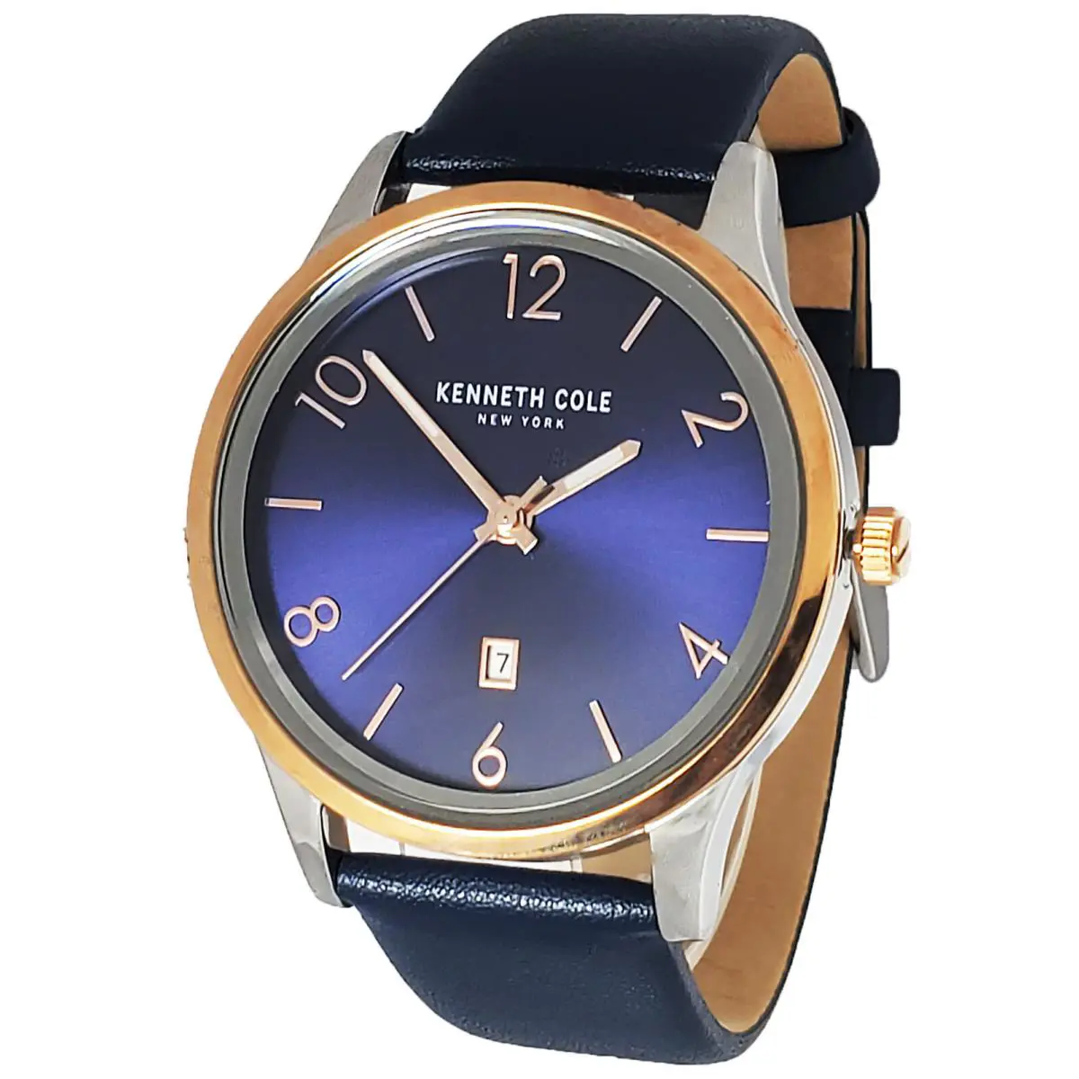 Kenneth New York Cole York KC50882004 Men`s Analog Watch Blue Leather Strap