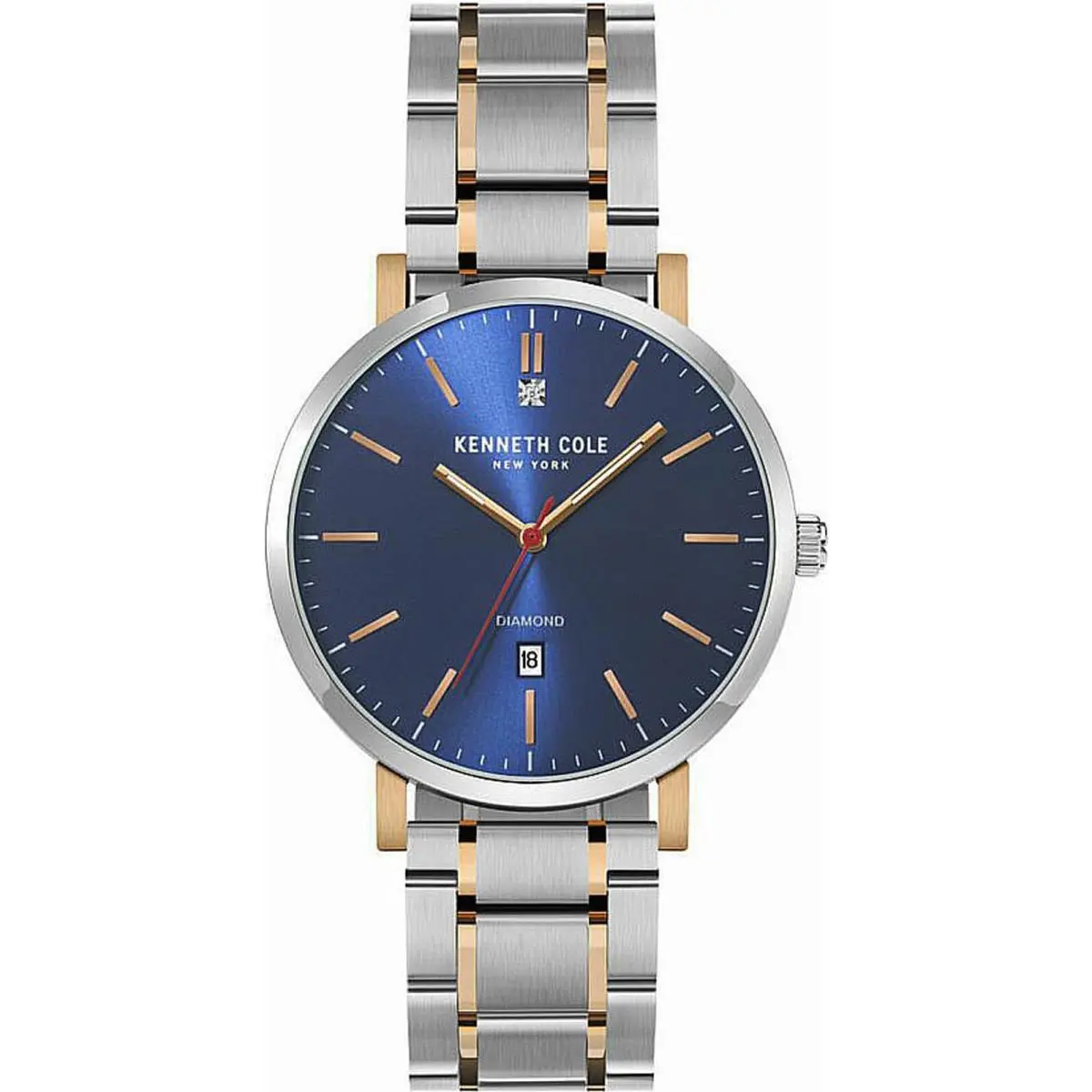 Kenneth New York Cole York KC50924003B Diamond Men`s Blue Analog Watch Steel Bracelet by Kenneth Cole