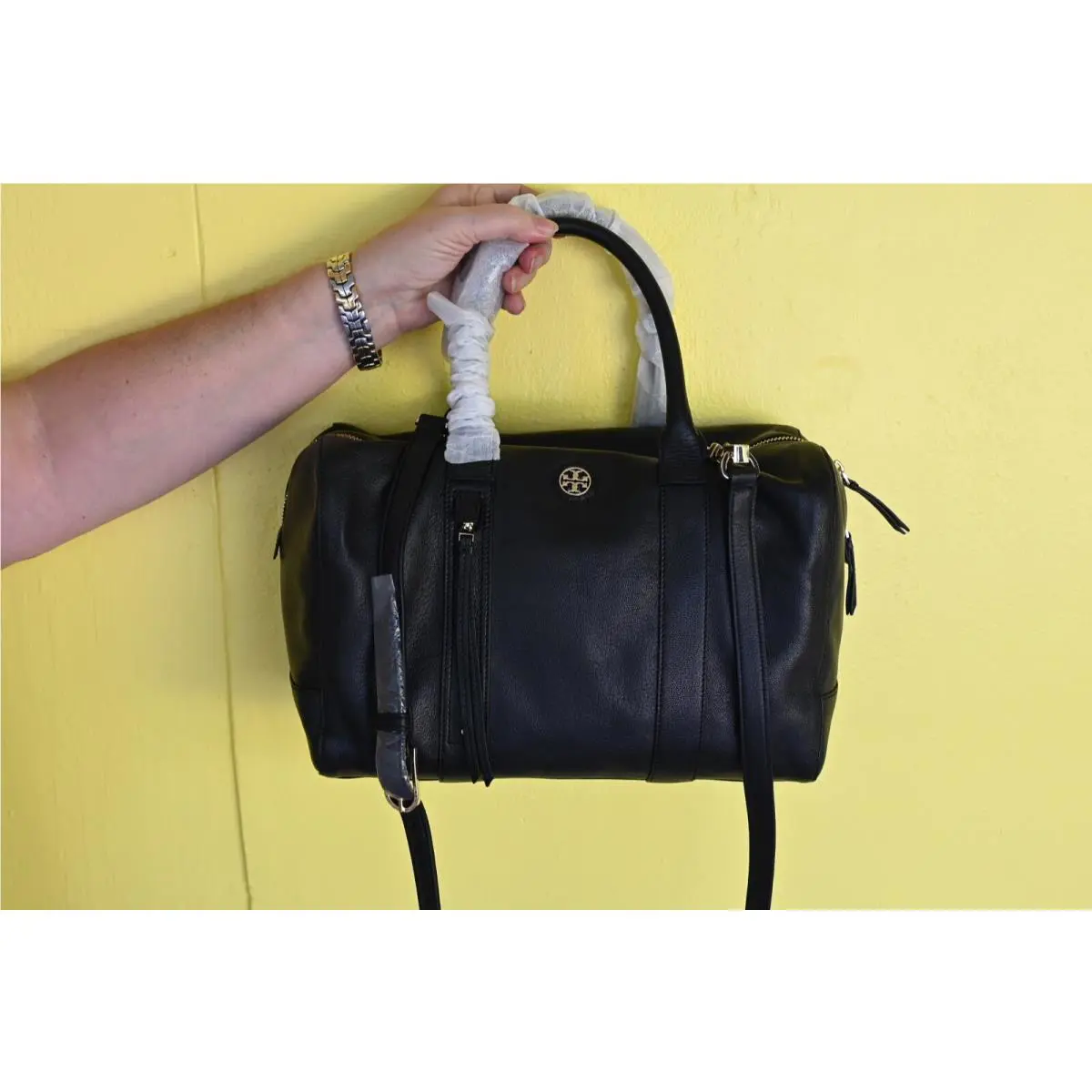 Tory Burch Brody Soft Black Leather Purse Bag Tote 22195732