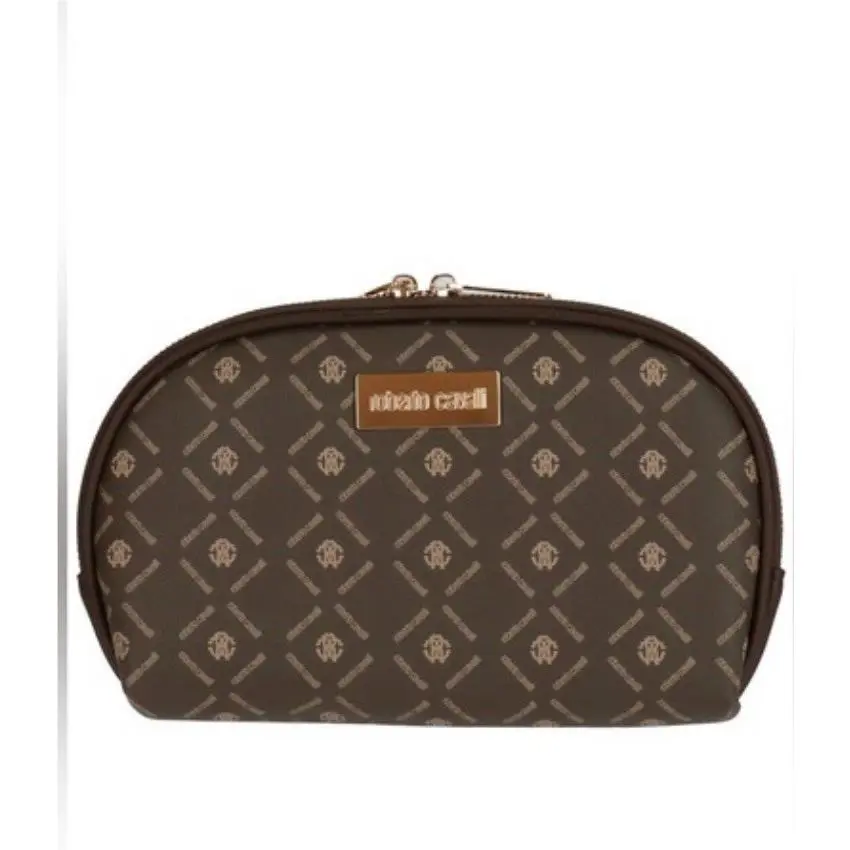 Roberto Cavalli Brown Dome Cosmetic Bag