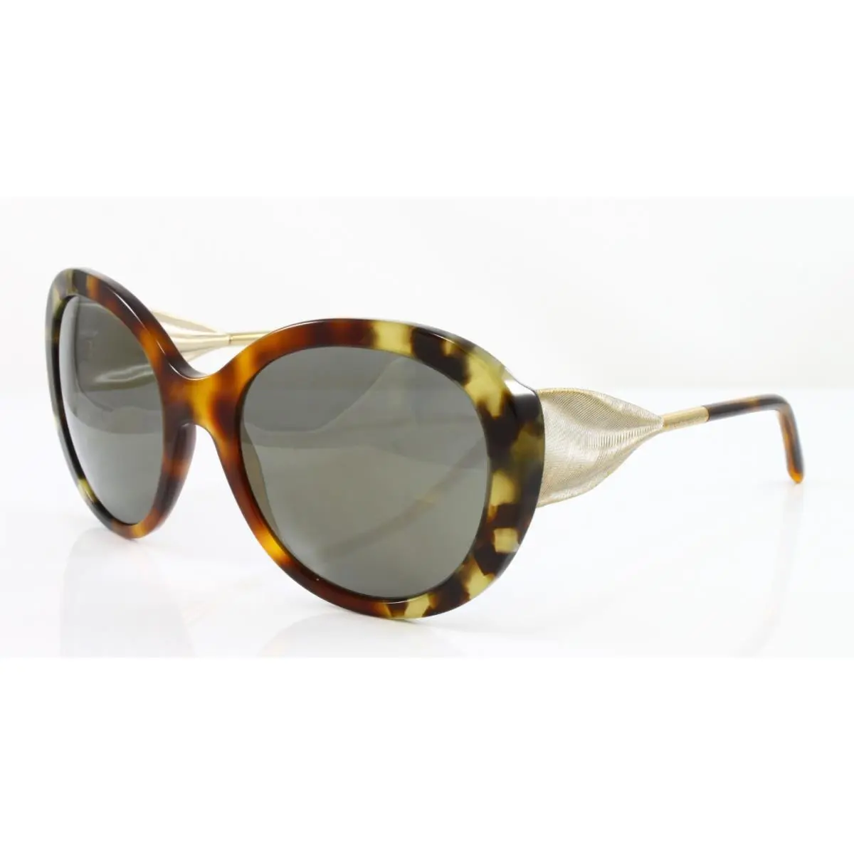 Burberry BE4191 36674T Havana Grey Brown 57mm Women`s Round Sunglasses