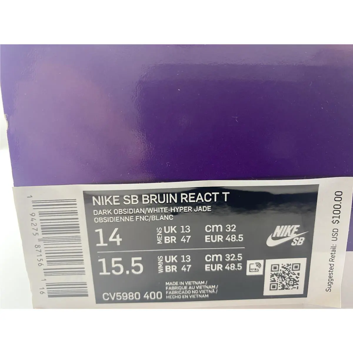 Nike shoes - Nike SB Bruin - Bruin - CV5980-400 - Dark Obsidian Hyper Jade (UPC: 194275871431) 10