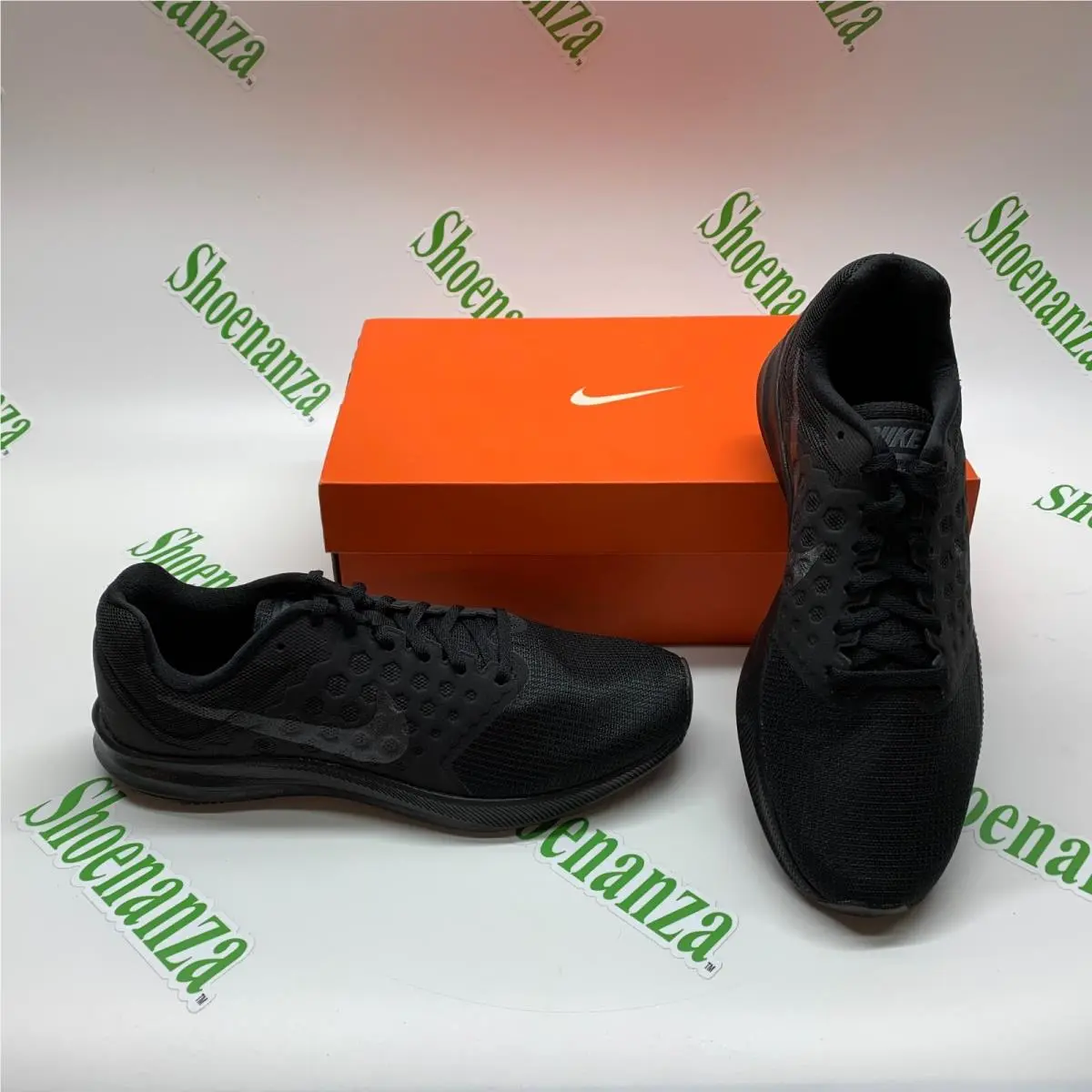 Nike Downshifter 7 852459 001 Black Metallic Hematite Sneakers Shoes Mens 8.5