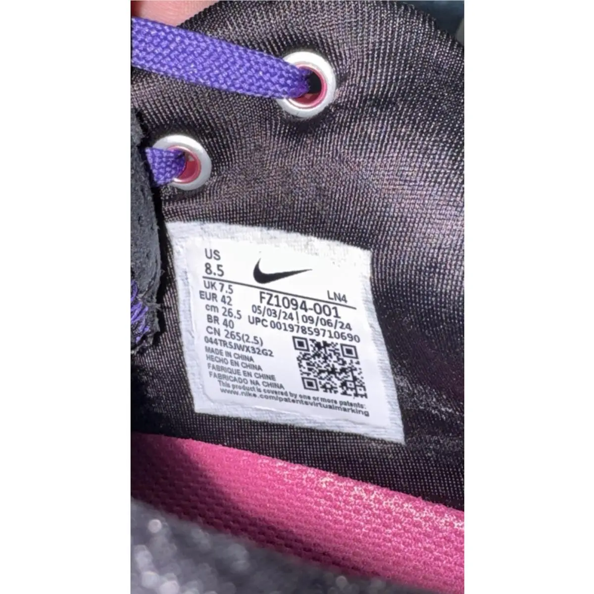Nike shoes - Nike LeBron 22 - LeBron - FZ1094-001 - Black, Manufacturer: Black/Laser Fuchsia/Dark Grey/Field Purple/Guava Ice/Vapor Green 4