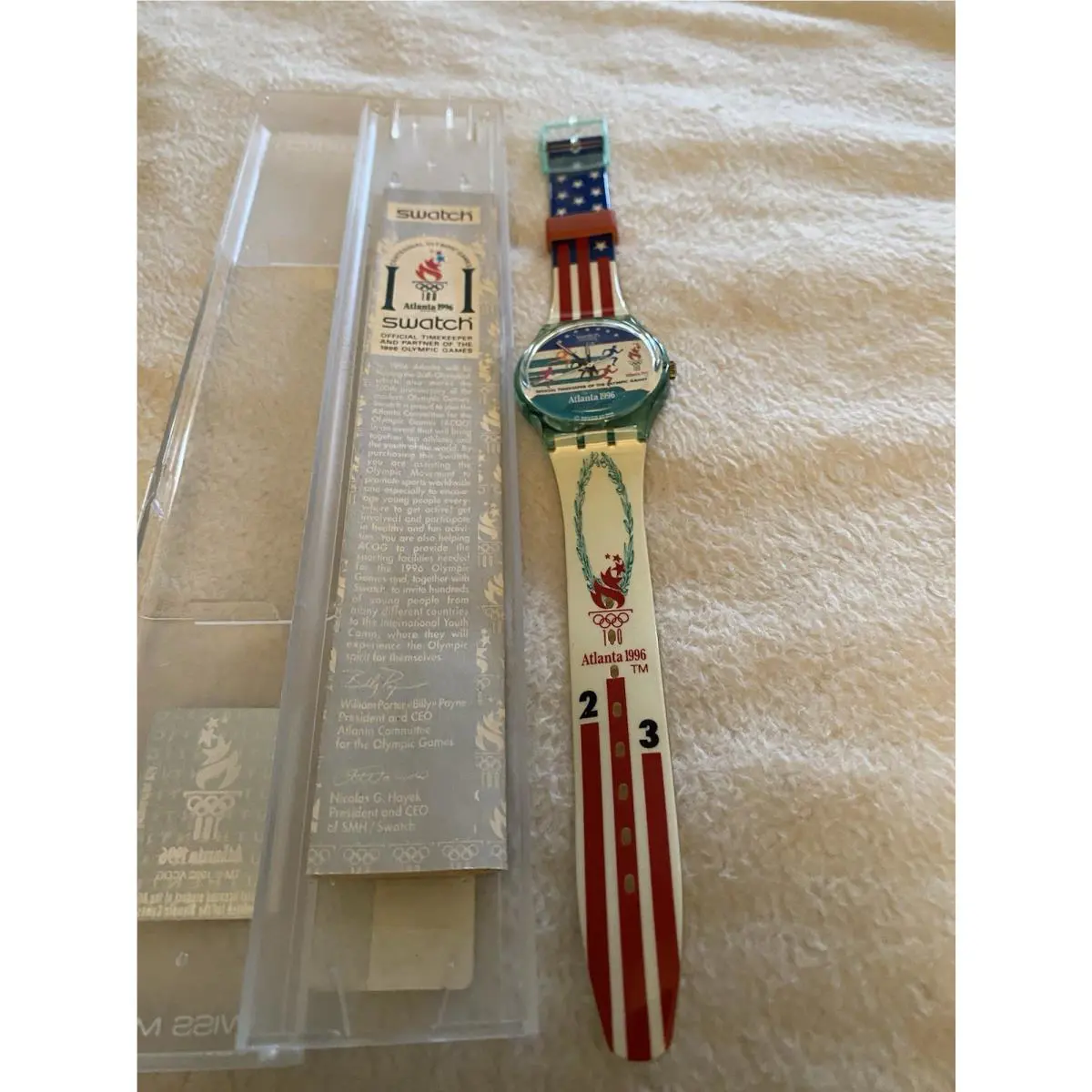 Swatch Watch 1994 Atlanta Laurels GZ145 Tags Olympic Special-usa