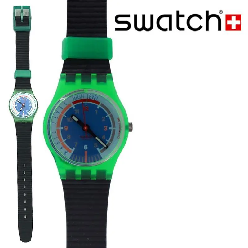 Mint Vintage 1989 Swatch Ladies Mint Icicle LG105 Collectors Watch Rare Retro