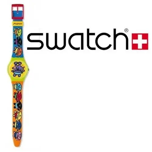 Vintage Swatch Gent Alien Baby Artist Peter Marco GG175 34mm 1998