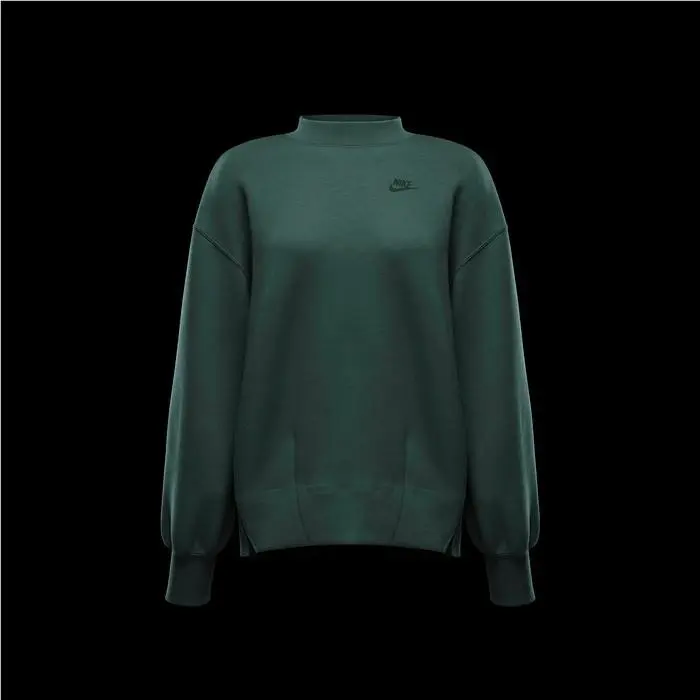 Nike Sportswear Tech Fleece Women`s Oversized Crewneck FV8041-338 Green Sz S