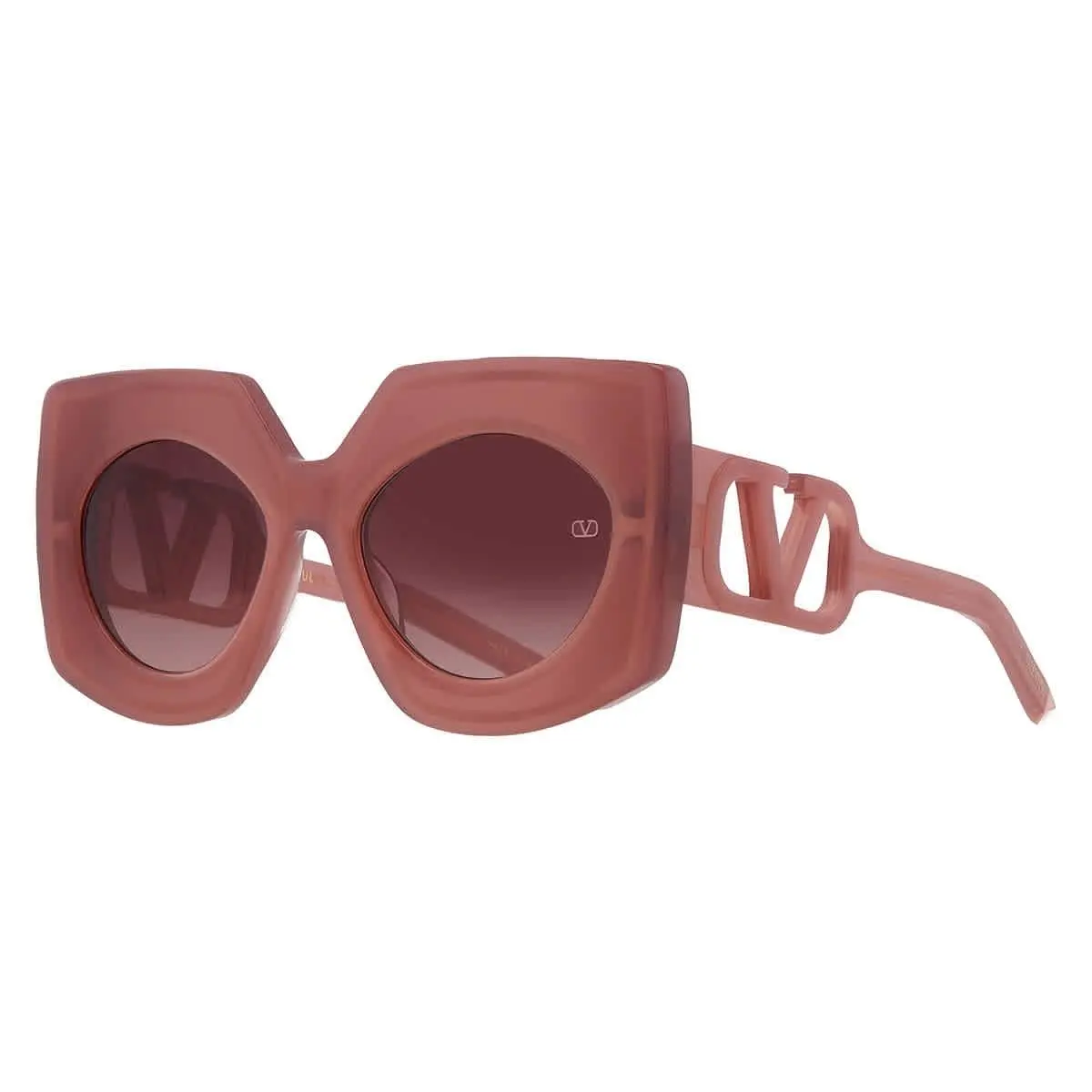 Valentino Soul Burgundy Gradient Irregular Ladies Sunglasses VLS-127 B 53