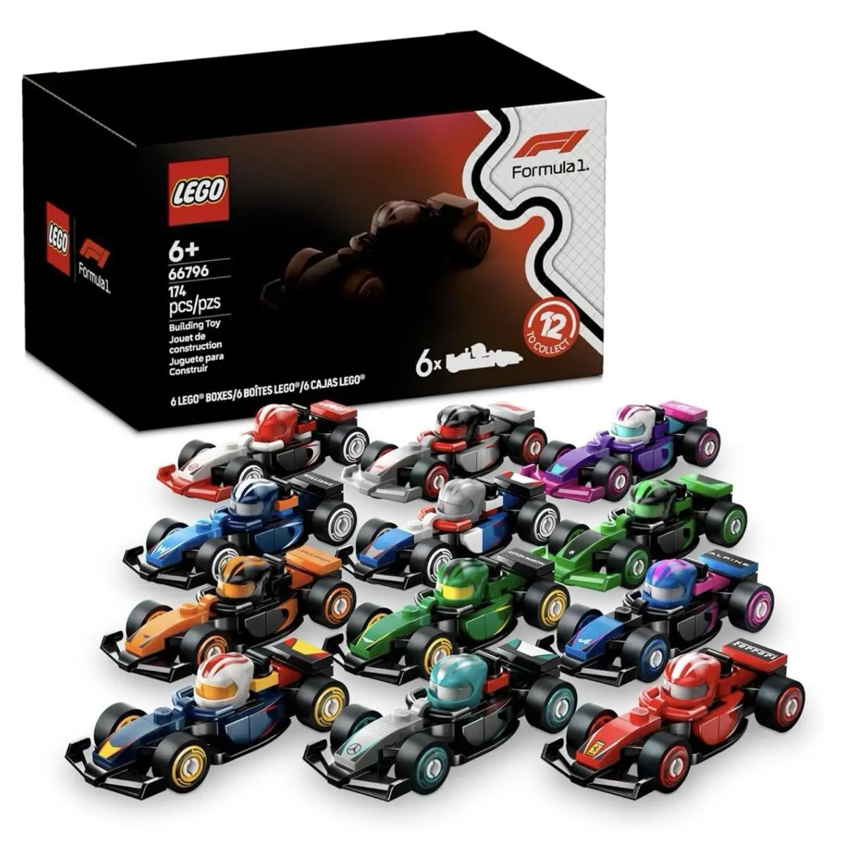 Lego F1 Collectible Race Cars 6 Pack Toy Set 66796 Mystery Box
