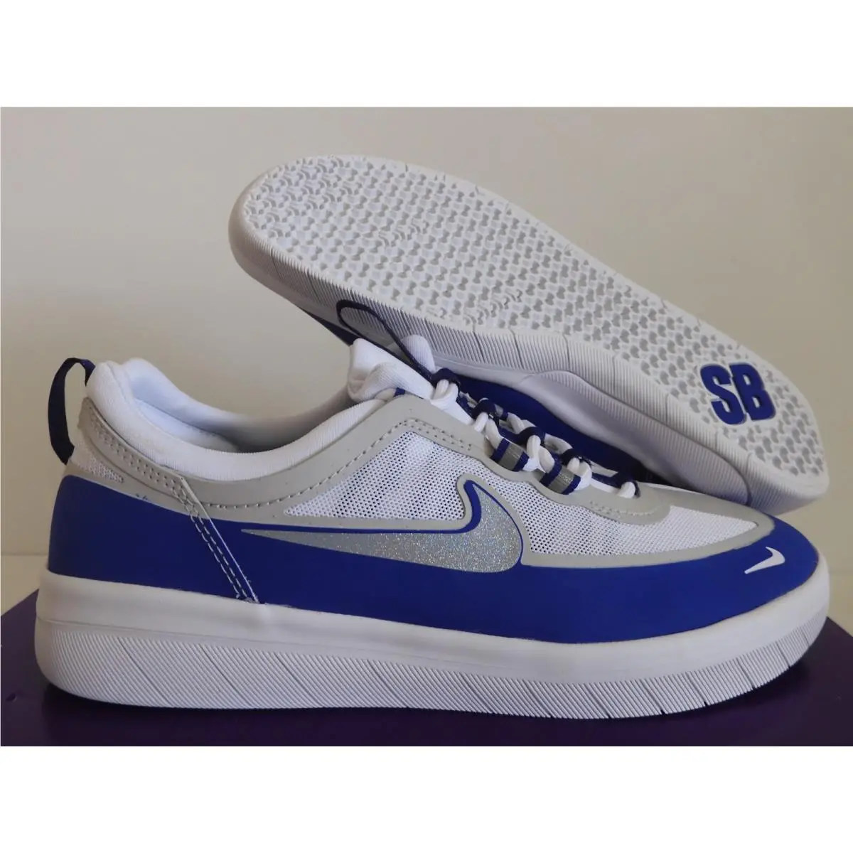 Nike SB Nyjah Free 2 Concord-silver-grey Fog White SZ 8.5 BV2078-403