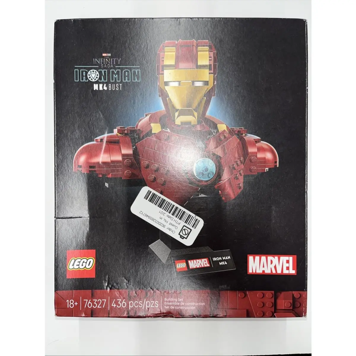 Lego Marvel Iron Man MK4 Bust 76327 Infinity Saga 436 pc Bad Box