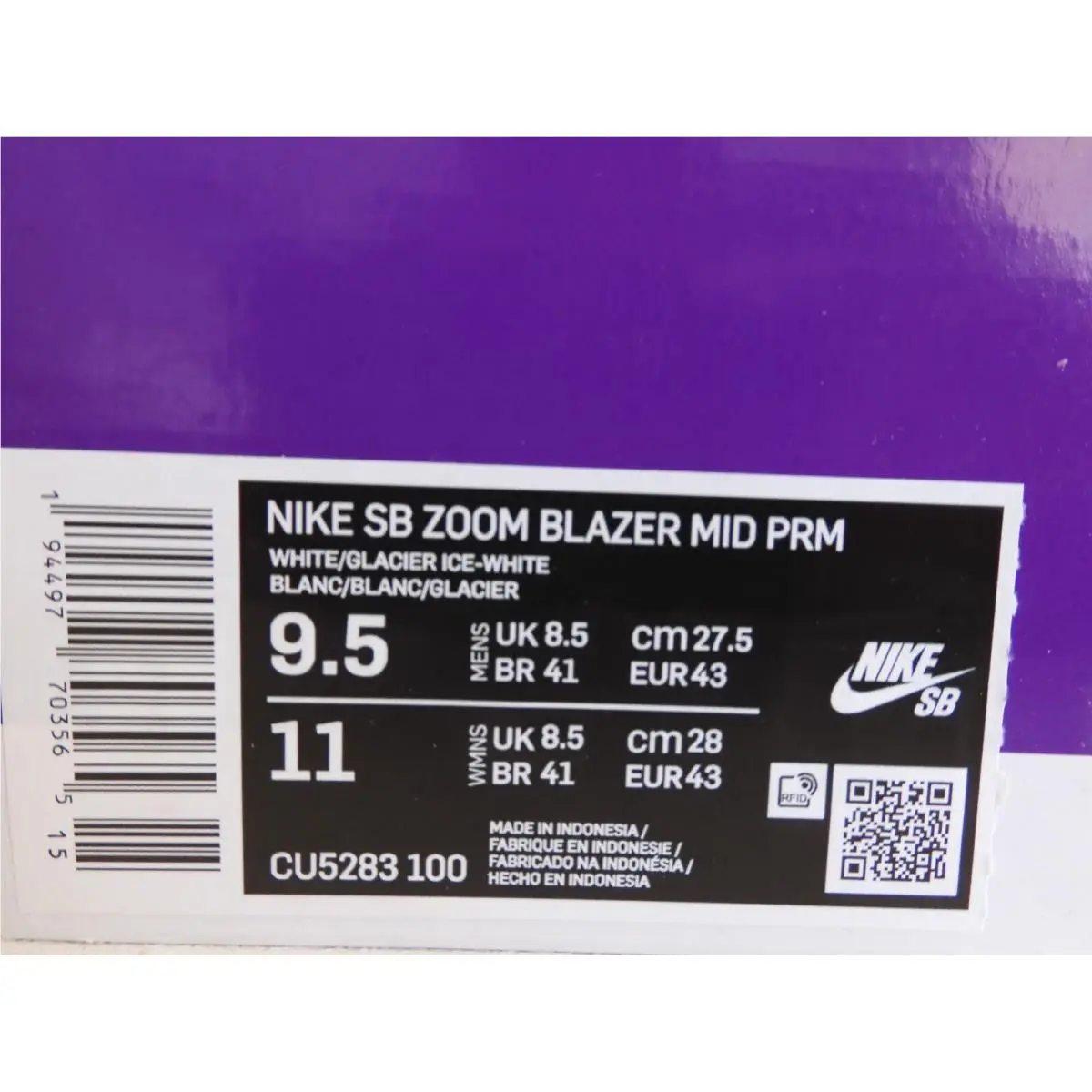 Nike shoes - Nike SB Zoom Blazer Mid - CU5283-100 - White (UPC: 194497703565) 3