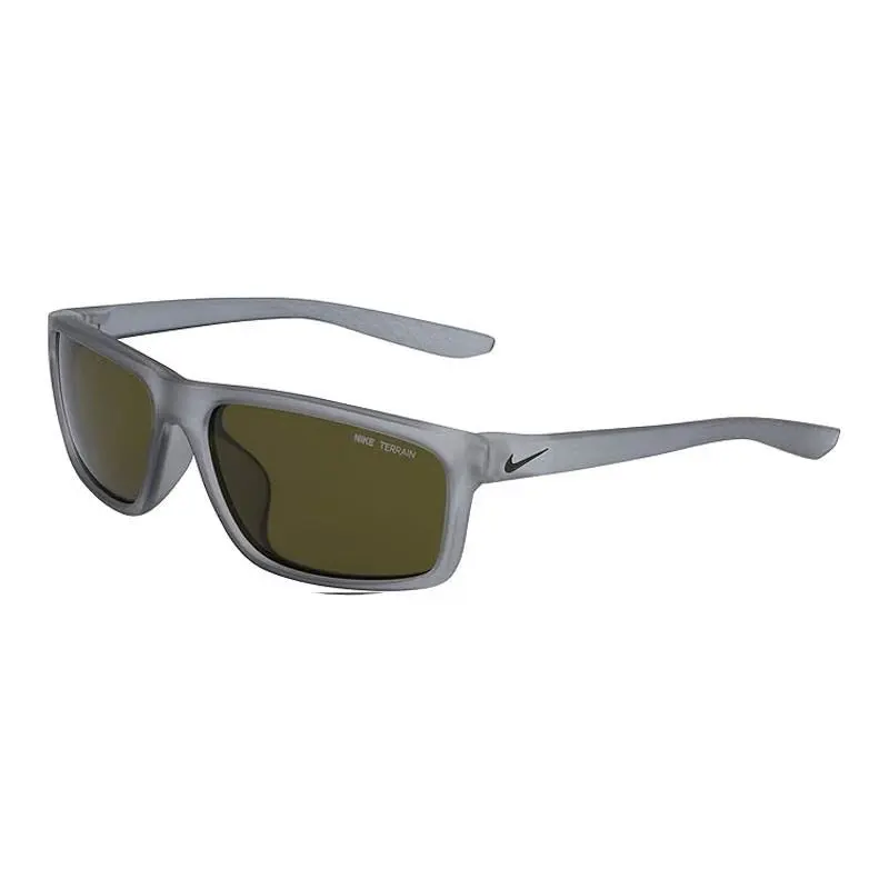 Nike Unisex Sunglasses Matte Wolf Grey Rectangular Frame Chronicle E CW4655 012 - Frame: Matte Wolf Grey, Lens: Terrain