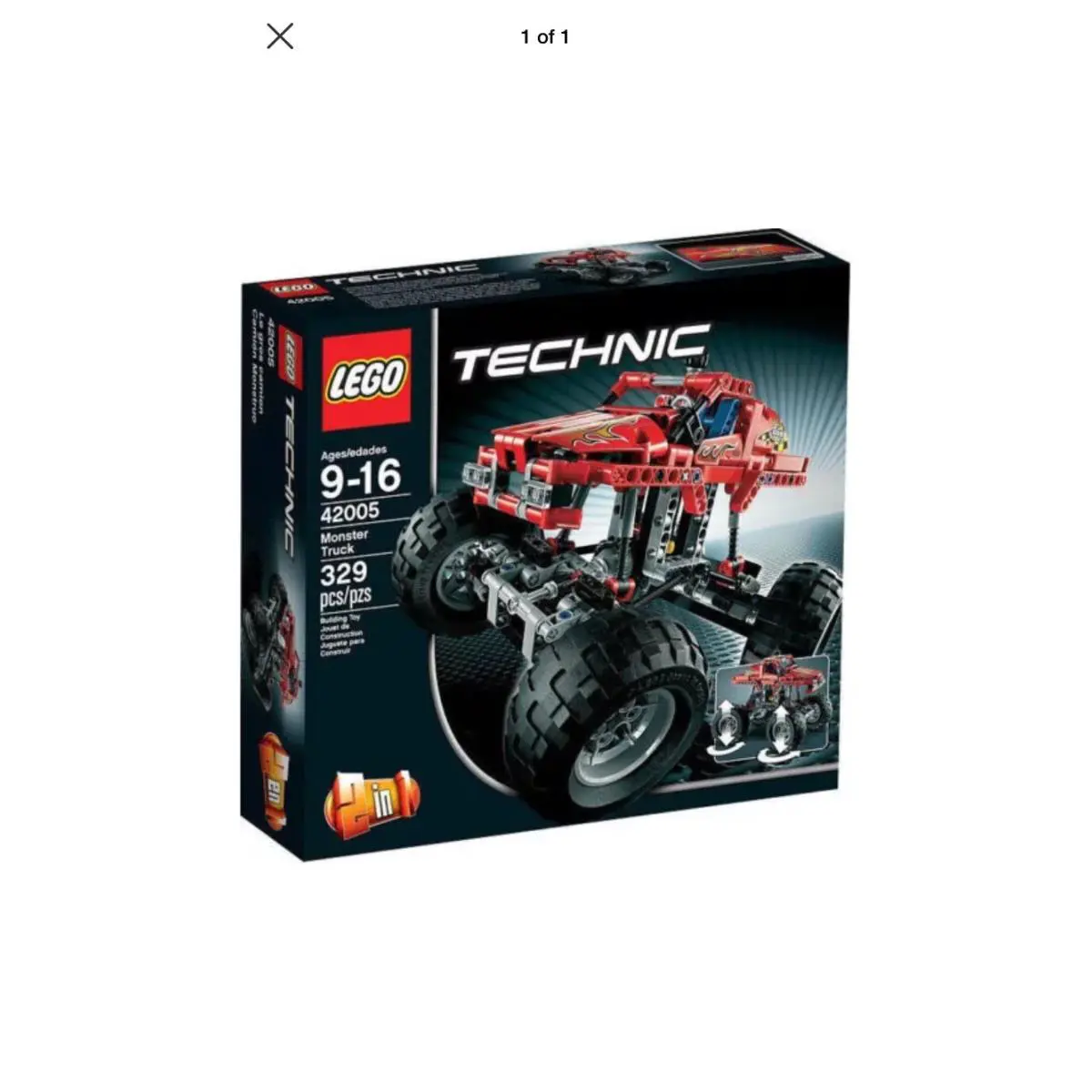 Lego Technic 42005 Monster Truck Set 329 Pieces Rare