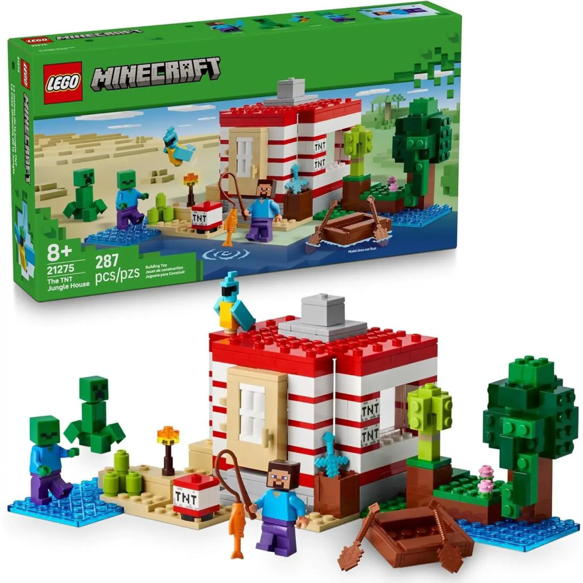 Lego Minecraft Tnt Jungle House Building Set Pretend Play Adventure Display