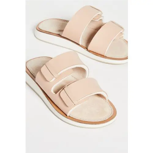 Rag Women`s 6 (eu 36) Parker Leather Slide in Stone Beige Bone Women`s 6 EU 36 Parker Leather Slide in Stone Beige