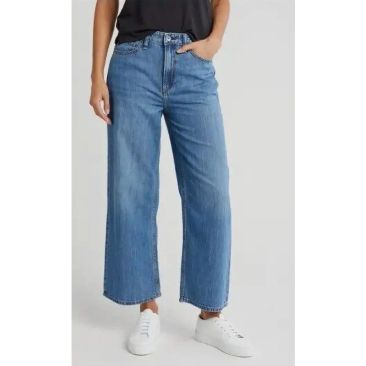 Rag and Bone Medium Wash Lori Mid-rise Crop Jeans Size 29