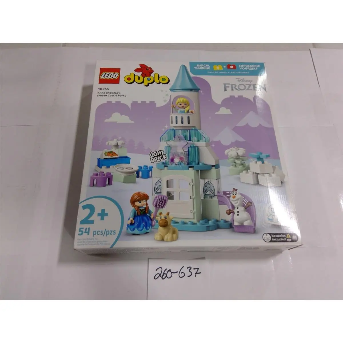 Lego Duplo Frozen Castle Party 10455 Kids 54pc Blue Disney Anna Elsa Olaf