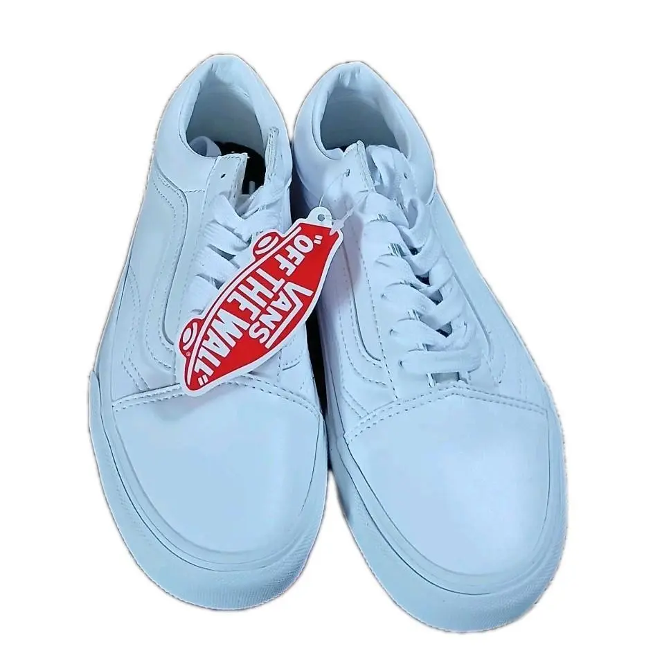 Size 5 - Vans Old Skool Tumble White Leather - White