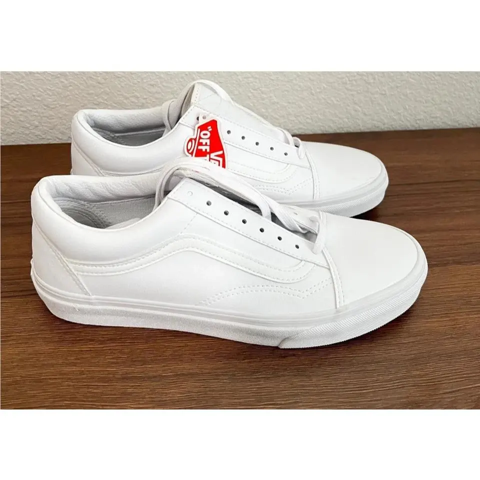 Vans Old Skool Classic Tumble True White Sneakers VN0A38G1ODJ Mens 8 Womens 9.5 - White