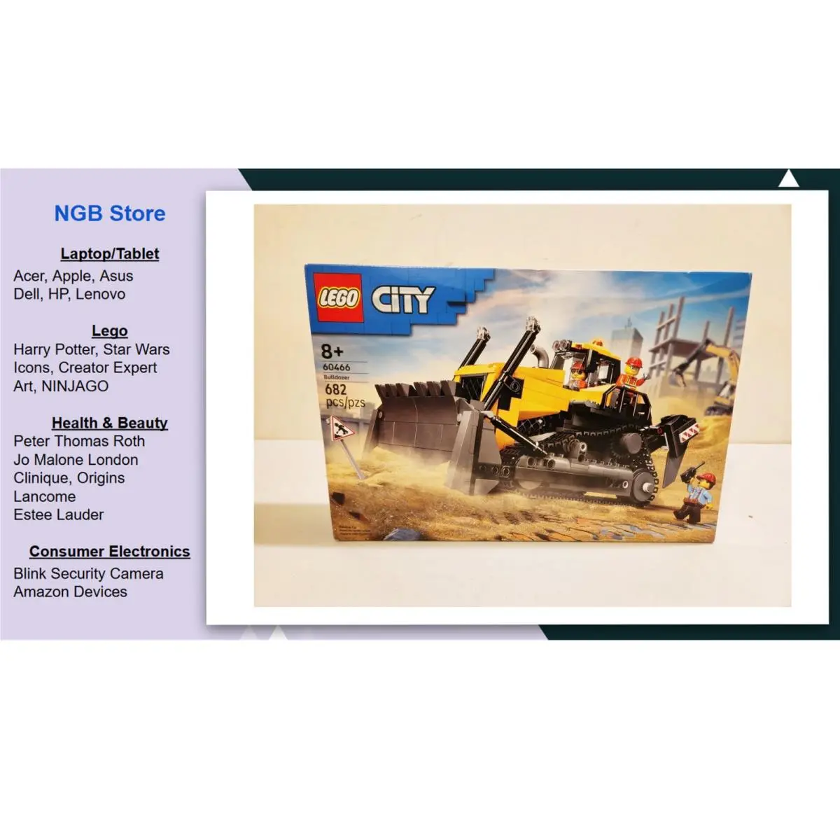 Lego City Yellow Bulldozer Toy Building Set 60466 US in Hand