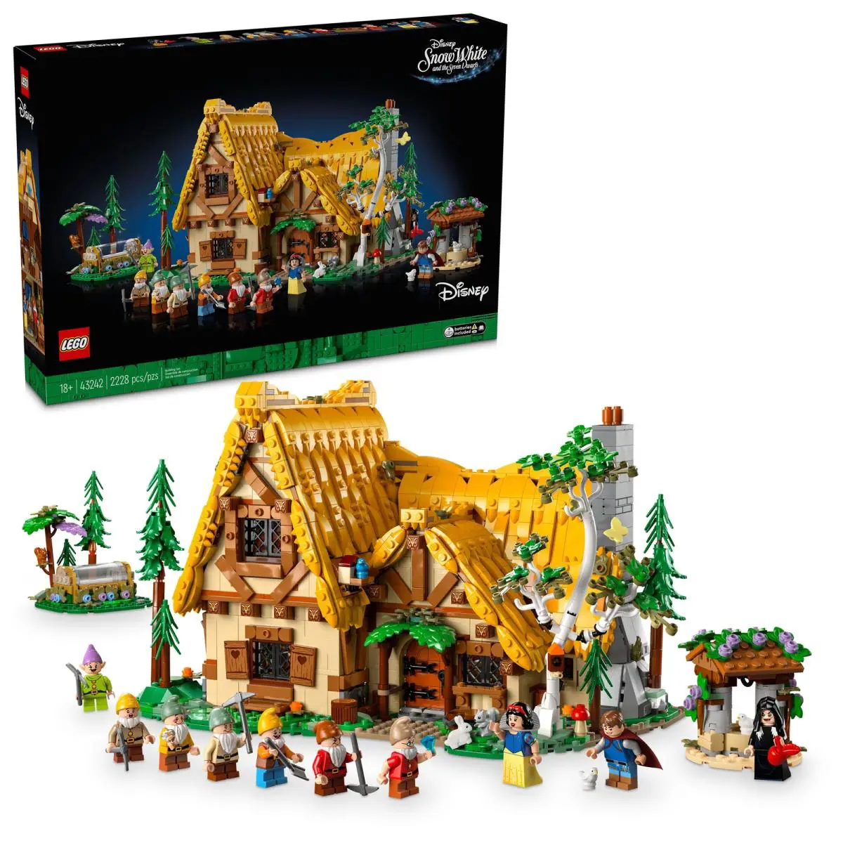Lego Disney 43242 Snow White and The Seven Dwarfs` Cottage Set 2228Pc