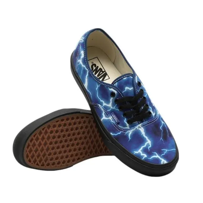 Vans Lightning Black/blue Men`s Classic Skate Shoes Size 11.5