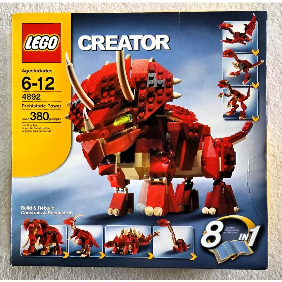 Lego Creator 8 in 1 Set 4892 Prehistoric Power 380 Pc