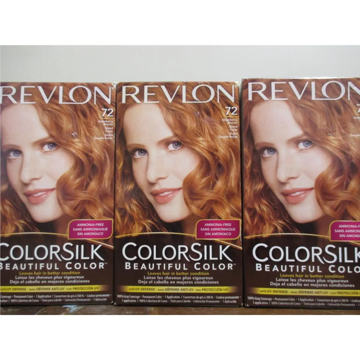 Revlon Colorsilk 72 Strawberry Blonde 3 Boxes