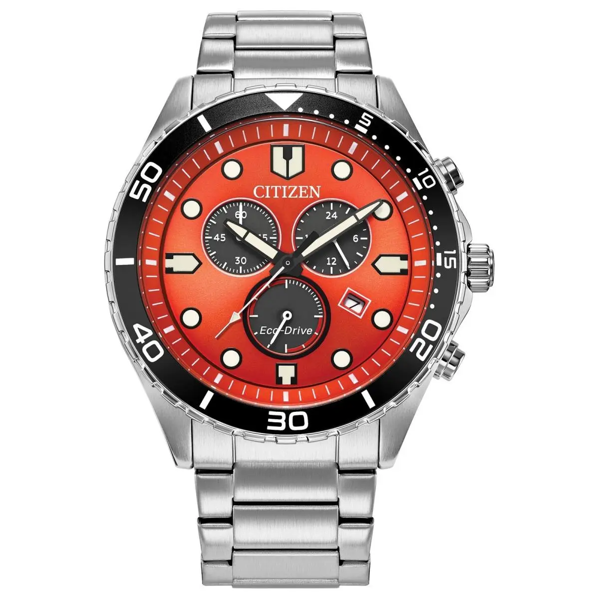 Citizen AT2560-84X Eco Drive Chronograph Wristwatch Japan