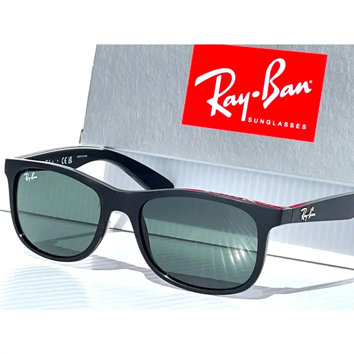Ray Ban Juniors Matte Black Frame Dark Green Lens Sunglass RJ 9062S 7013/71