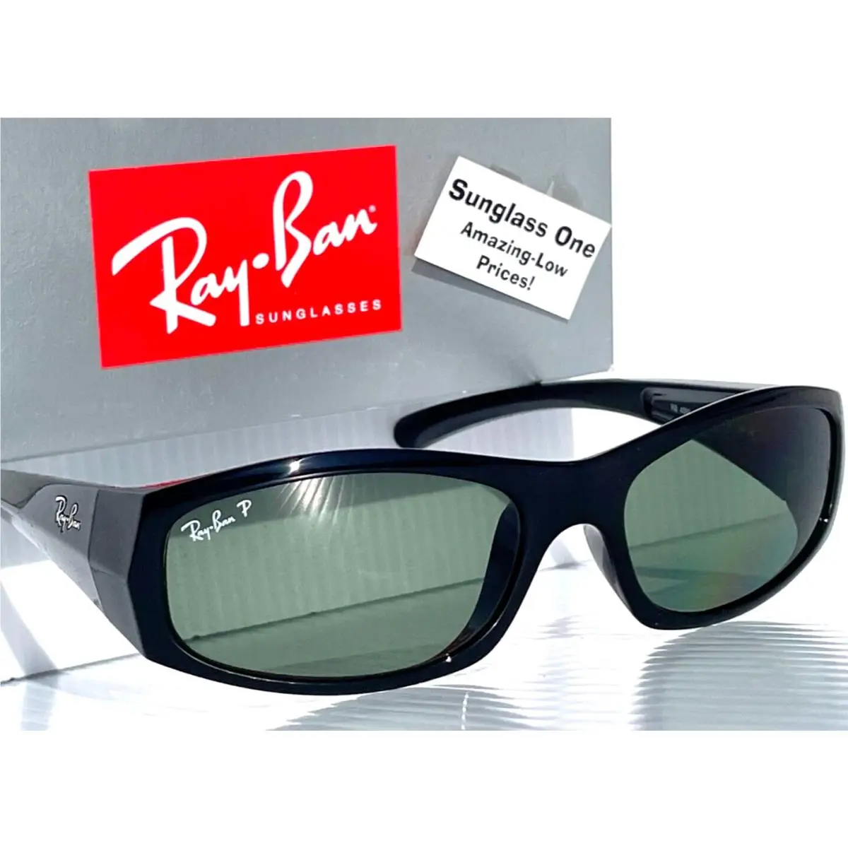 Ray Ban Shiny Black Frame Polarized Green Lens Sunglass RB4093 601/9A