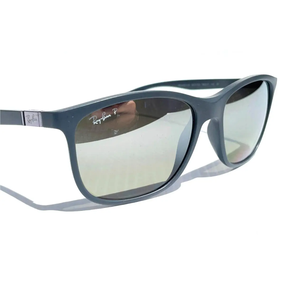 Ray Ban Racing Gry Polarized Silver Mirror Chromance Sunglass RB4330-CH 6017/5J
