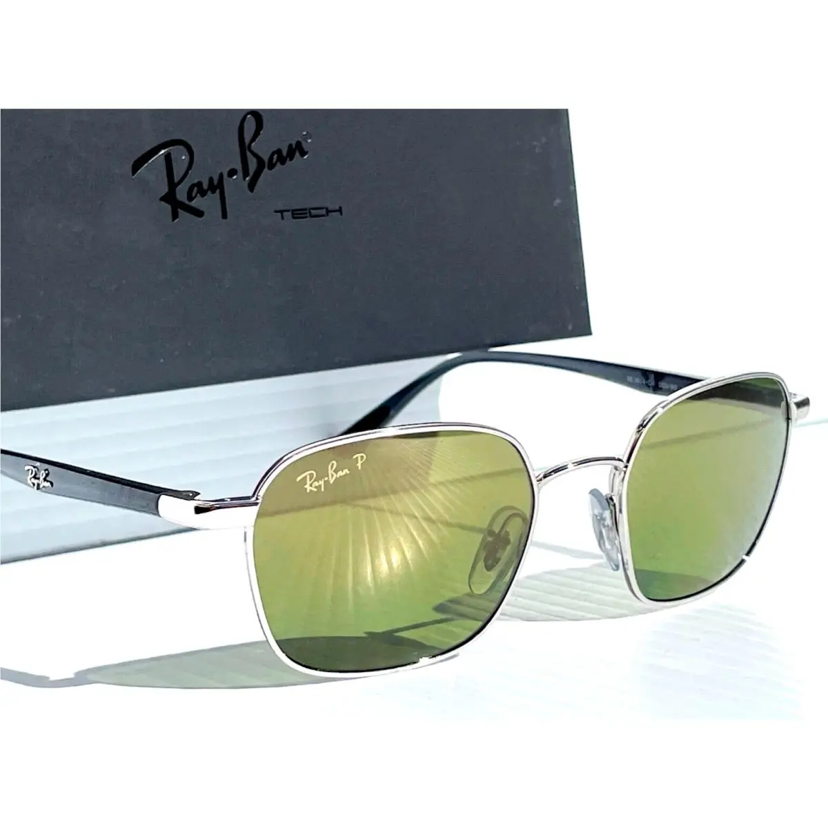Ray Ban RB 3664-CH 003/6O Silver Polarized Green Mirror Chromance Lens Sunglass